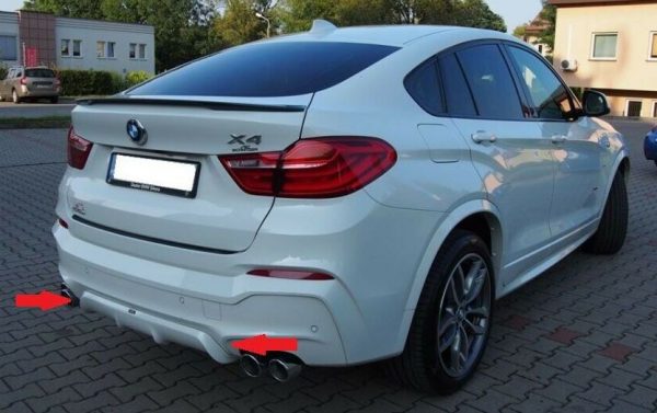 BMW X4 F26 2014-2018m. - Galinio bamperio difuzeris.