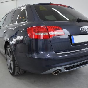 Audi A6 C6 4F 2004-2010m. – Difuzorius galinio bamperio su tinkliukų 1×1, style S-line, Avant/Sedan 2008-2011m.